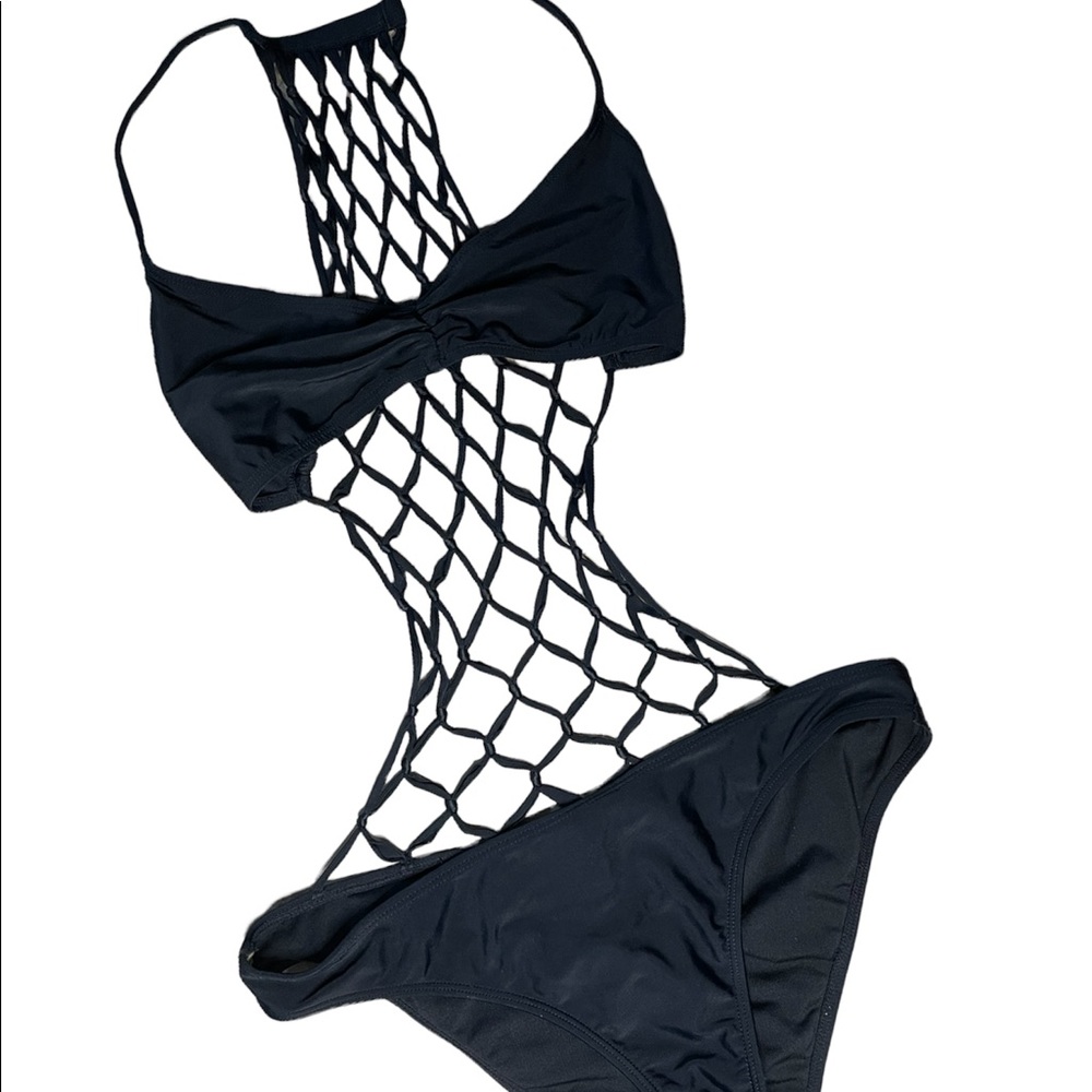 Sexy Black Crochet Monokini